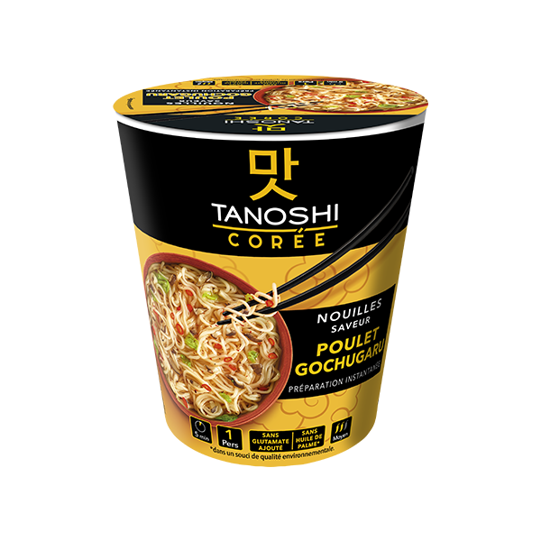 Promo Tanoshi - Corée Nouilles Coréennes Saveur Poulet Gochugaru Epicé